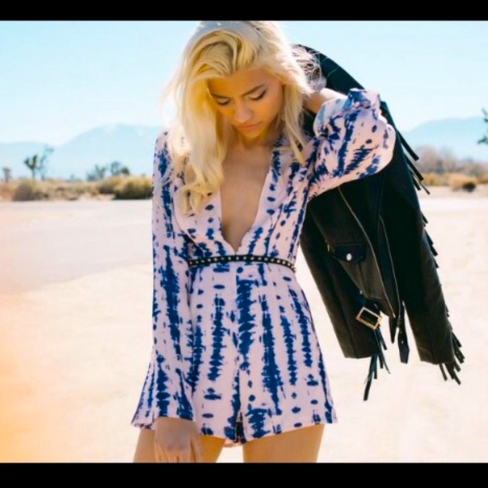 Blue and Pink Tie-dye Short Romper 💙💕